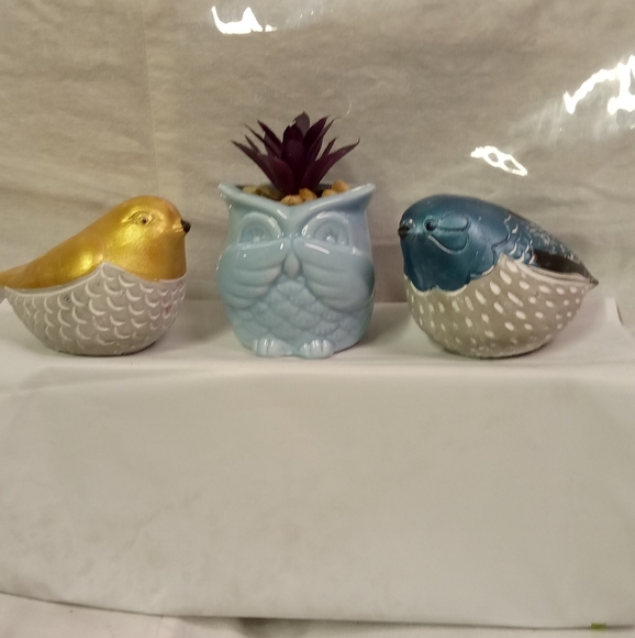 💕OLD East Main Animal Figurines, owl Planters, Greenery Window Seal/Shelf Decor - Picture 1 of 6